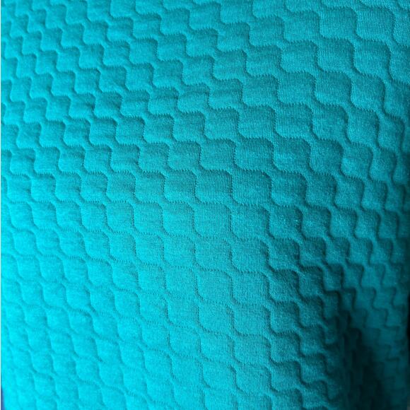 Talbots Women's Quilted Pullover Top in Green with Funnel Neckline Size XS - Picture 2 of 5